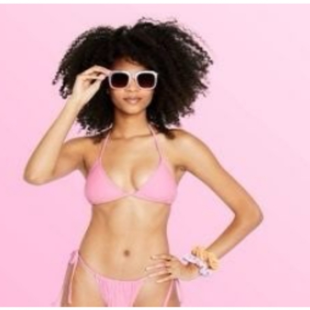 Stoney Clover Ln XS pink triangle bikini top